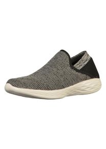 Skechers, Damen Slipper, Graumeliert / Schwarz