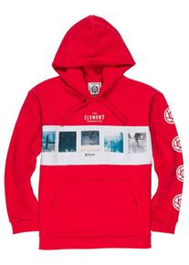 Element, Herren Kapuzenpullover, Rot / Wei&szlig;