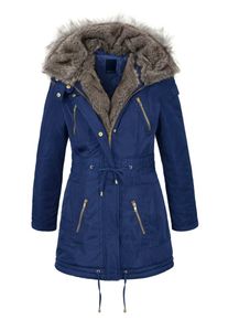 Laura Scott, Damen Parka, Blau / Grau