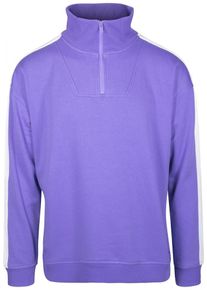 Urban Classics, Herren Troyer, Dunkellila / Wei&szlig;