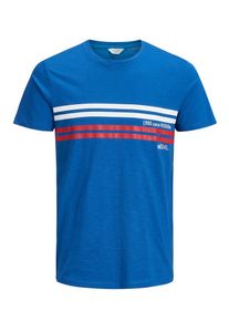 Jack & Jones JACK & JONES, Herren T-Shirt, Himmelblau / Rot / Weiß