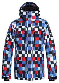 Quiksilver, Herren Jacke 'Mission Print', Nachtblau / Royalblau / Rauchgrau / Feuerrot / Weiß