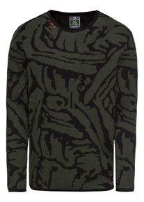 Key Largo, Herren Pullover 'MST MAIN round', Oliv / Schwarz