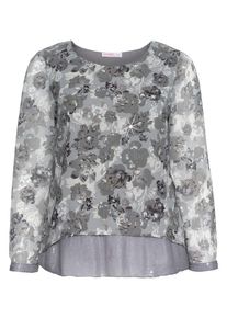 sheego Style, Damen Tunika, Stone / Wei&szlig;