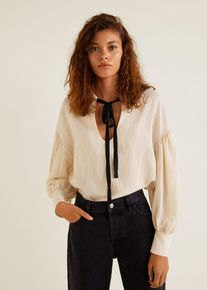 Mango, Damen Bluse 'Julieta-i', Beigemeliert