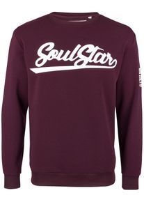 Soulstar, Herren Pullover, Burgunder / Wei&szlig;