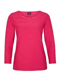 s.Oliver BLACK LABEL, Damen Langarmshirt mit Allover-Struktur, Pink