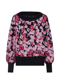 Selected Femme, Damen Pullover 'SLFFLOWERA LS KNIT O-NECK', Navy / Rosa