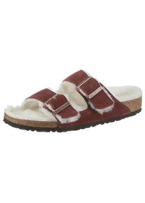 Birkenstock, Damen Pantolette 'Arizona', Braun / Dunkelrot / Wei&szlig;