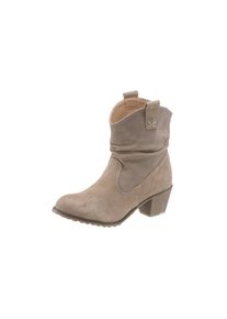 Hirschkogel, Damen Trachtenstiefelette mit Blockabsatz, Taupe