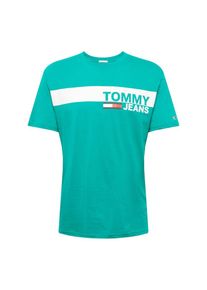 Tommy Jeans, Herren T-Shirt 'ESSENTIAL', T&uuml;rkis / Wei&szlig;