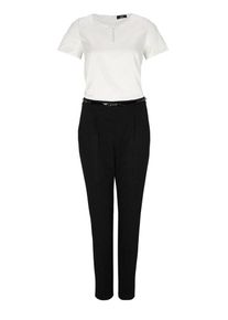 s.Oliver BLACK LABEL, Damen Jumpsuit, Schwarz / Wei&szlig;