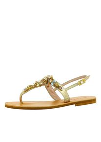 Evita, Damen Sandale, Gold