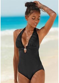 s.Oliver RED LABEL, Damen Badeanzug, Schwarz