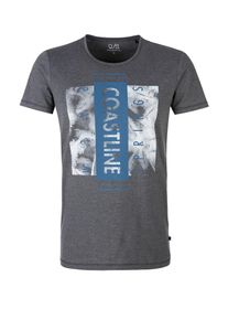 Q/S Designed By, Herren T-Shirt, Himmelblau / Dunkelgrau / Weiß