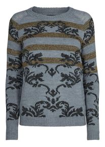 Desires, Damen Pullover 'Ragna', Goldgelb / Anthrazit / Dunkelgrau