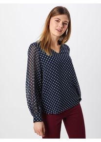 Banana Republic, Damen Bluse 'LS VOLUME SLEEVE HIGH LOW TOP CLIP', Navy / Weiß