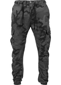 Urban Classics, Herren Camo Cargo Jogging Pants, Grau / Dunkelgrau / Schwarz