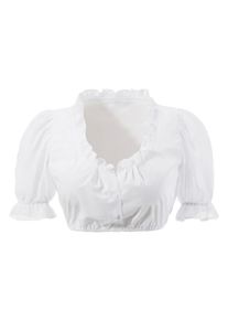 Love Nature, Damen Dirndlbluse mit s&uuml;&szlig;en R&uuml;schen, Wei&szlig;