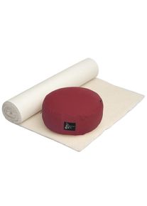 YOGISTAR.COM, Herren Yoga-set Comfort Edition 'Meditation Natur', Bordeaux / Weiß