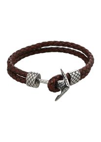 ROYAL-EGO, Herren Armband 'Maritim', Braun / Silber