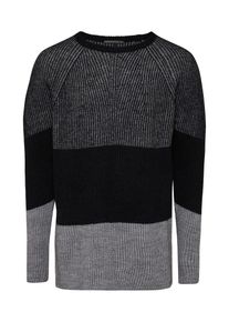 Drykorn, Herren Strickpullover 'KJELL', Grau / Schwarz / Schwarzmeliert