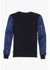 PLUS EIGHTEEN, Herren Sweatshirt, Blau / Schwarz