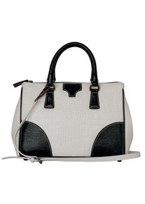 Silvio Tossi, Damen Handtasche, Hellgrau / Schwarz