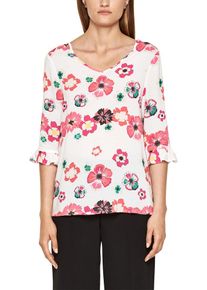 s.Oliver BLACK LABEL, Damen Zarte Popeline-Bluse, Mischfarben / Wei&szlig;