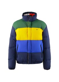 Tommy Jeans, Herren Daunenjacke, Blau / Navy / Gelb / Grün