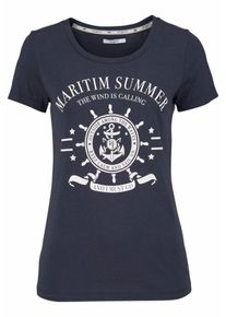 Tom Tailor Polo Team, Damen T-Shirt, Navy / Weiß