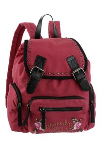 Superdry, Damen Cityrucksack 'UTILITY', Pastellrot / Schwarz