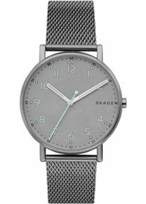 Skagen, Herren Armbanduhr 'SIGNATUR', Dunkelgrau / Silber