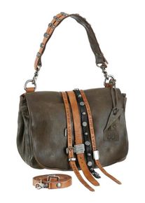 A.S.98, Damen Henkeltasche, Cognac / Khaki / Schwarz