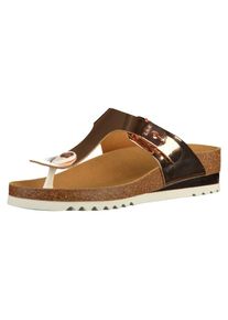 Scholl, Damen Zehensteg, Hellbraun / Bronze