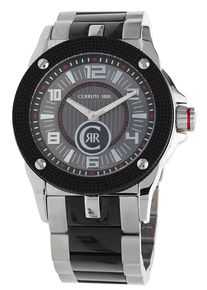 Cerruti, Herren Armbanduhr in sportlichem Design 'Odissea Cerchio', Schwarz / Silber