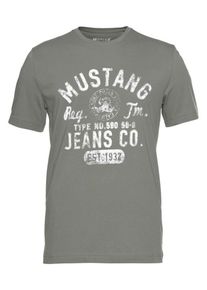 Mustang, Herren T-Shirt, Graphit / Weißmeliert