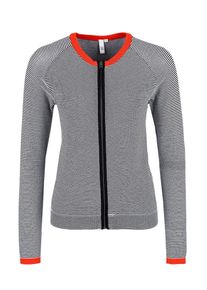 Q/S Designed By, Damen Cardigan, Rot / Schwarz / Wei&szlig;