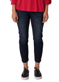 TRIANGLE, Damen Curvy Slim: 7/8-Stretchdenim, Blue Denim