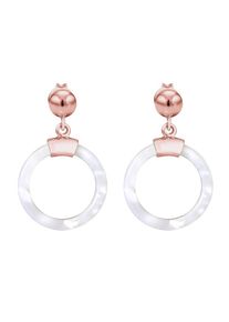 Elli, Damen Ohrringe 'Geo', Rosegold / Weiß