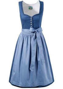 Turi Landhaus, Damen Dirndl midi im modischen Retrodesign, Blau / Hellblau
