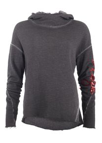 Maze, Damen Hoody, Dunkelgrau / Rot
