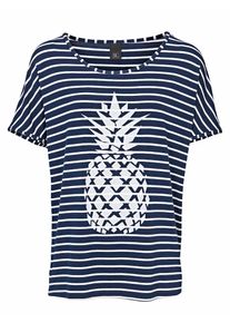 Heine, Damen Ringelshirt 'Ananas', Marine