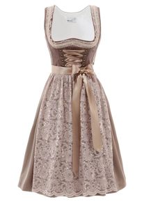 Marjo, Damen Dirndl mit Glitzer-Effekt, Hellbraun