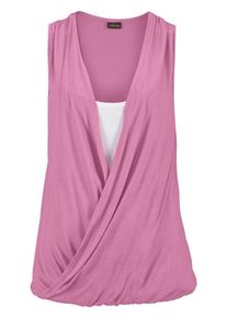 Lascana, Damen Top, Pink / Weiß