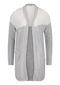 BETTY & CO Betty & Co, Damen Long-Cardigan, Graumeliert / Wei&szlig;