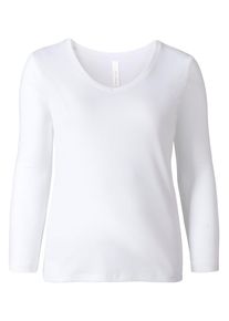 sheego Casual, Damen Langarmshirt, Weiß