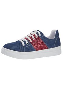 Andrea Conti, Damen Sneaker, Blue Denim / Rotmeliert / Weiß