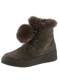Marco Tozzi, Damen Sneaker, Dunkelgrau / Oliv