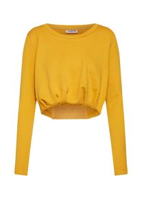 Noisy may, Damen Sweatshirt 'NMECEM L/S CROPPED SWEAT FDX', Curry